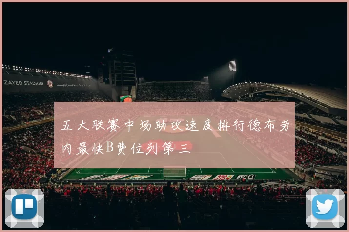 五大联赛中场助攻速度排行德布劳内最快B费位列第三